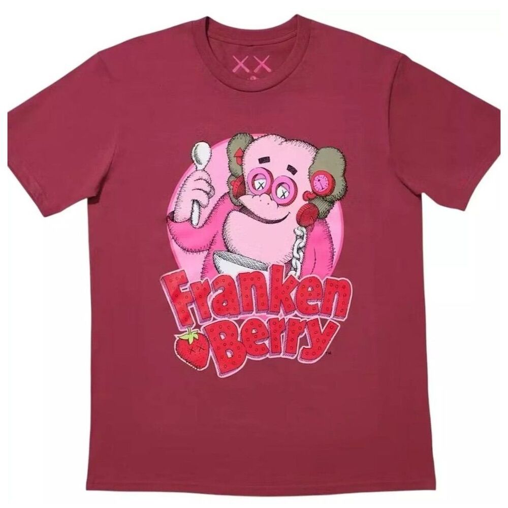 KAWS x General Mills Franken Berry Pink T-Shirt Unisex M Graphic Print